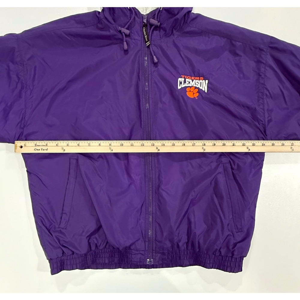 Charles River Clemson Tigers Purple Nylon Hooded Lined Jacket Men's Medium M116 - Picture 9 of 12